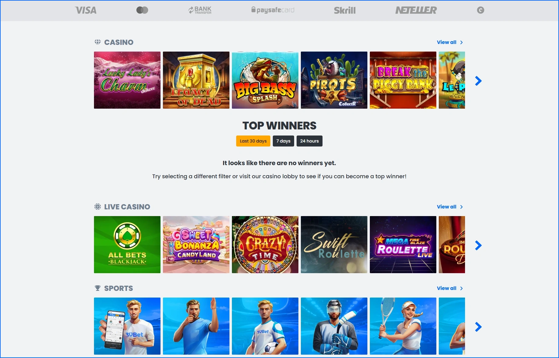 30Bet Casino Review